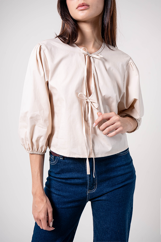 BH BLUSA POPELINA LACE UP 7191.