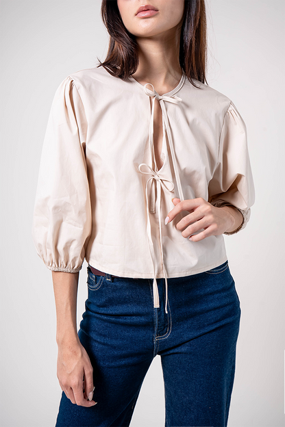 BH BLUSA POPELINA LACE UP 7191.