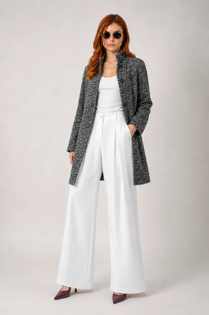 BH ABRIGO CUELLO ALTO TWEED 8849