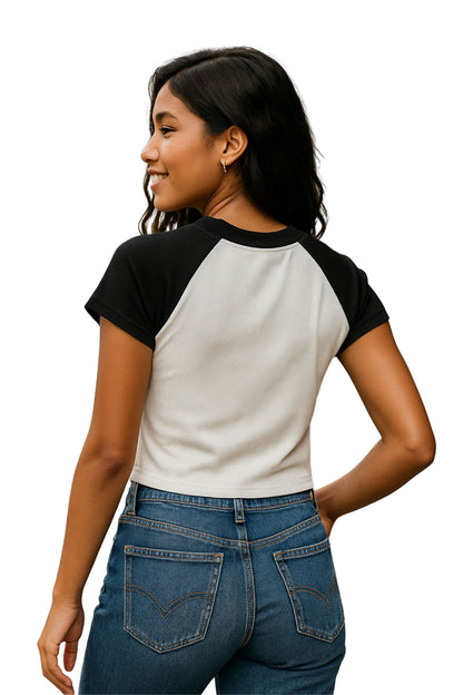 BH CAMISETA CROP RIB COMBINADA 6696