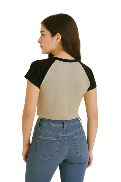 BH CAMISETA CROP RIB COMBINADA 6696