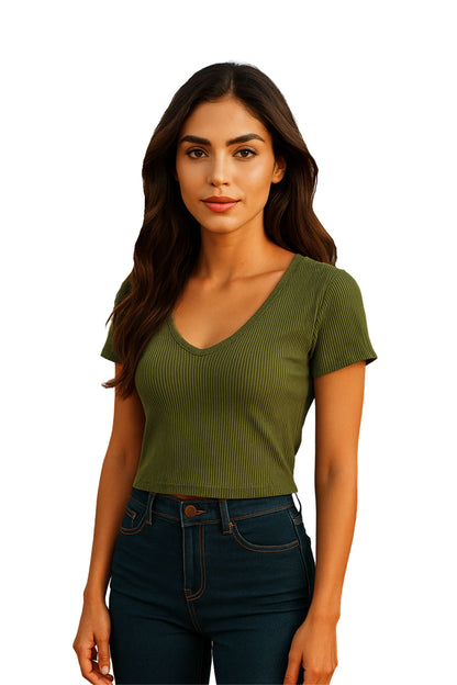 BH CAMISETA RIB ESCOTE EN V 6700