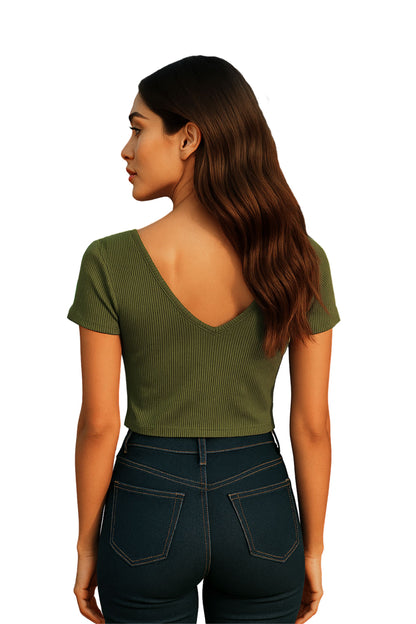 BH CAMISETA RIB ESCOTE EN V 6700