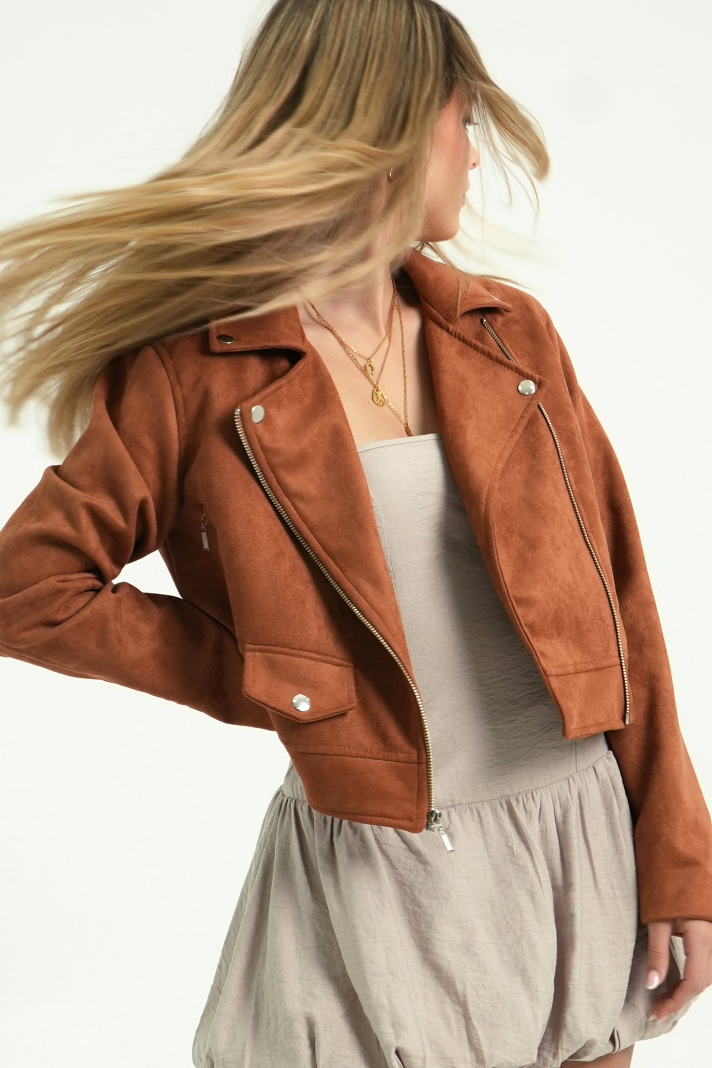 BH CHAQUETA BIKER EFECTO GAMUZADO 6855