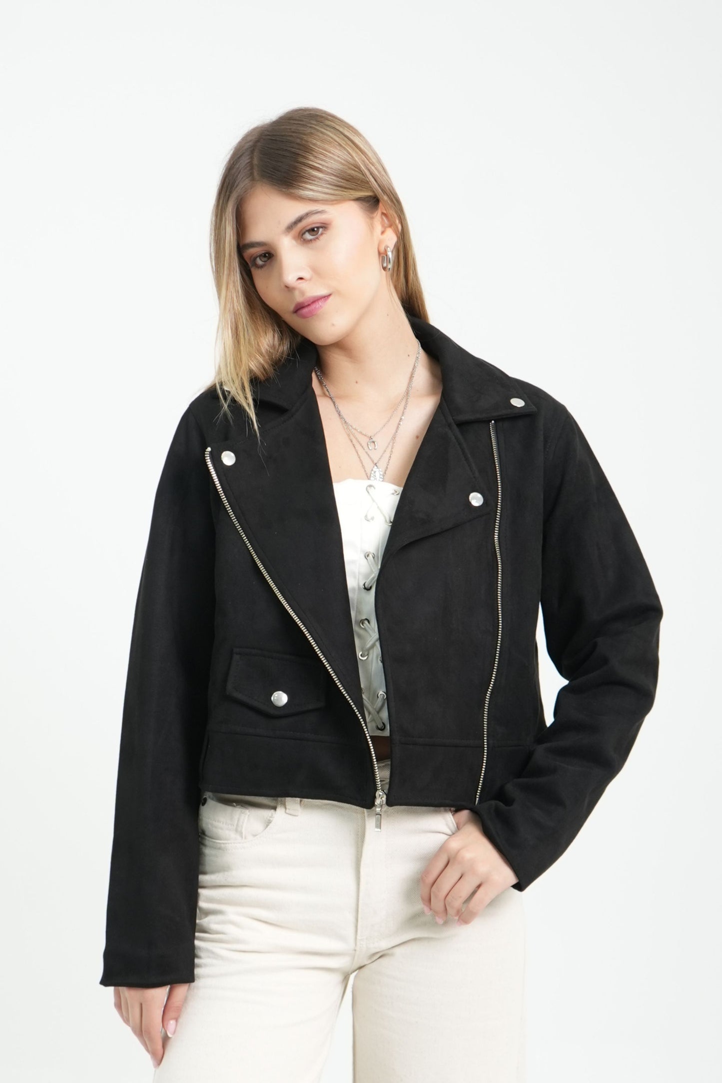 BH CHAQUETA BIKER EFECTO GAMUZADO 6855