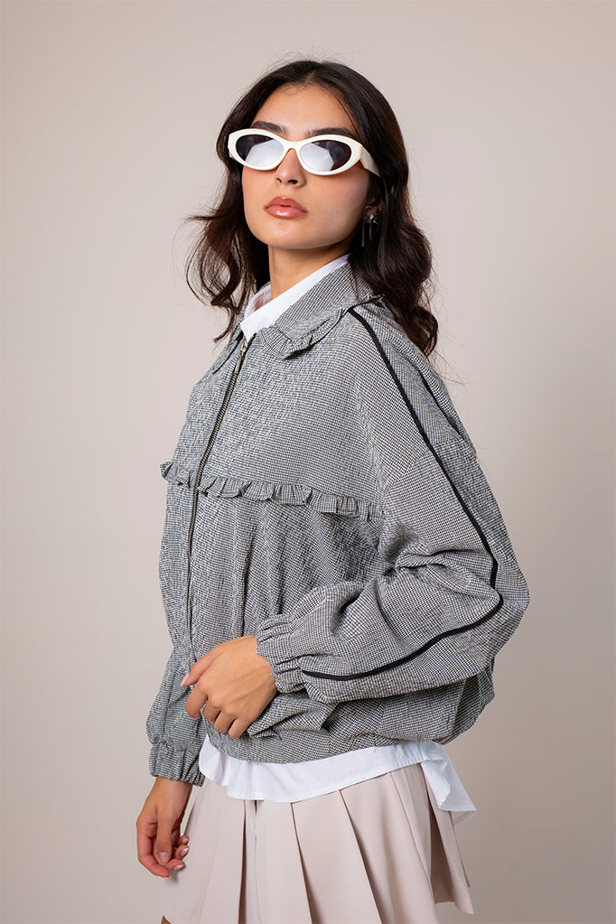 CHAQUETA BOMBER CUADROS E-F 8448.