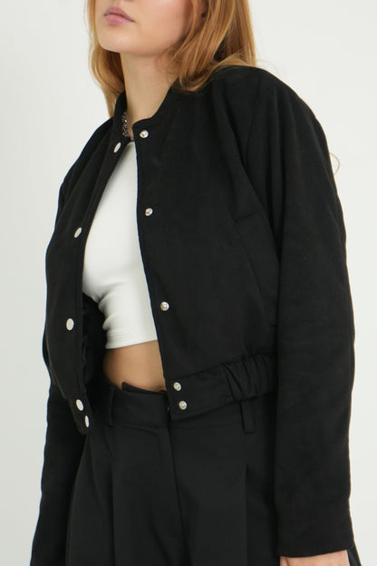 CHAQUETA BOMBER EFECTO GAMUZADO B-F 6856
