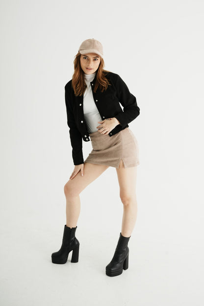 CHAQUETA BOMBER EFECTO GAMUZADO B-F 6856