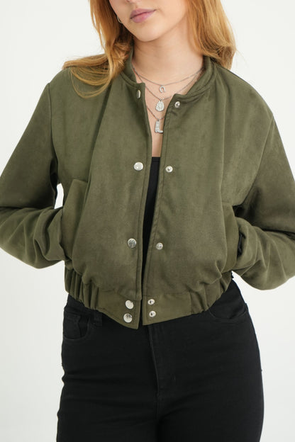 CHAQUETA BOMBER EFECTO GAMUZADO B-F 6856