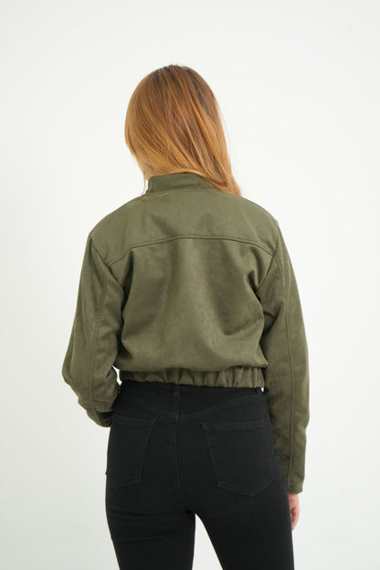CHAQUETA BOMBER EFECTO GAMUZADO B-F 6856
