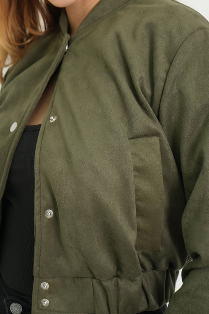 CHAQUETA BOMBER EFECTO GAMUZADO B-F 6856
