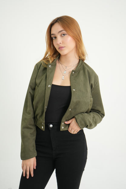 CHAQUETA BOMBER EFECTO GAMUZADO B-F 6856