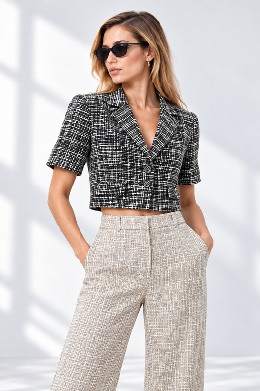 BH CHAQUETA CROP TWEED 6634 ONE