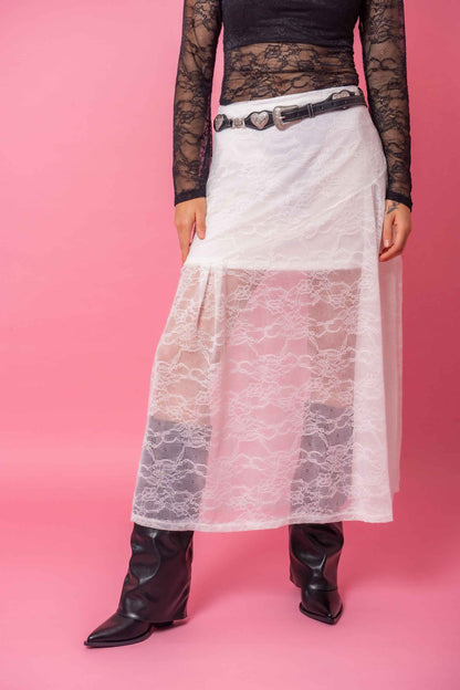 BH FALDA MIDI ENCAJE 8206
