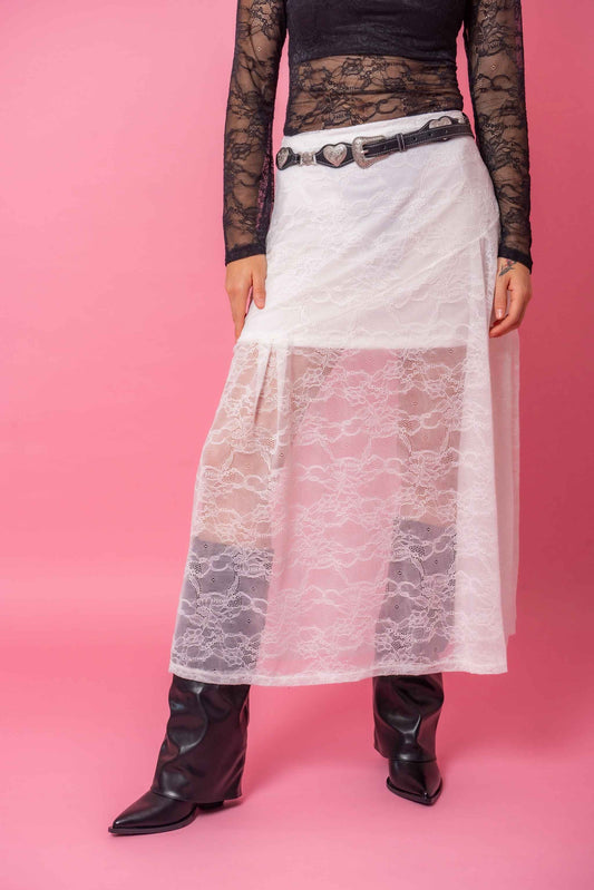 BH FALDA MIDI ENCAJE 8206