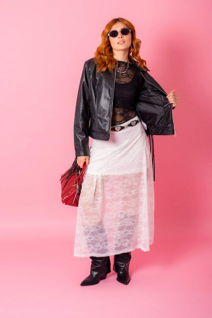 BH FALDA MIDI ENCAJE 8206