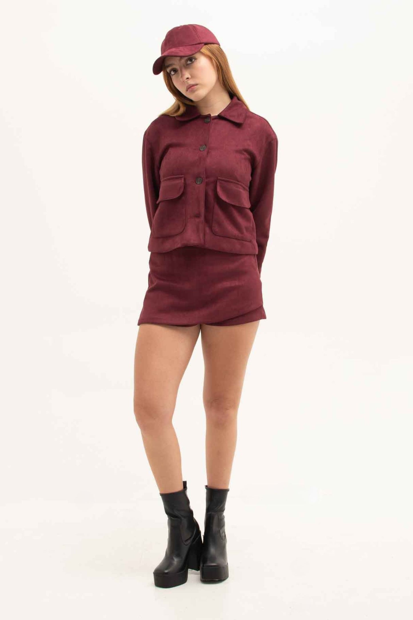 BH FALDA SHORT EFECTO GAMUZA 7556