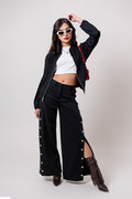 PANTALON WIDE LEG BROCHE R-F 7224.