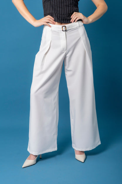 PANTALON WIDE LEG CINTURON B-C 7482