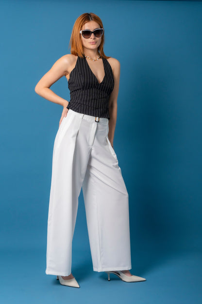 PANTALON WIDE LEG CINTURON B-C 7482