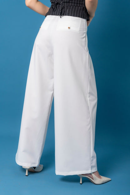 PANTALON WIDE LEG CINTURON B-C 7482