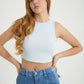 BH TOP CROP RIB MANGA SISA 6702