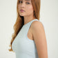 BH TOP CROP RIB MANGA SISA 6702
