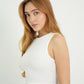BH TOP CROP RIB MANGA SISA 6702