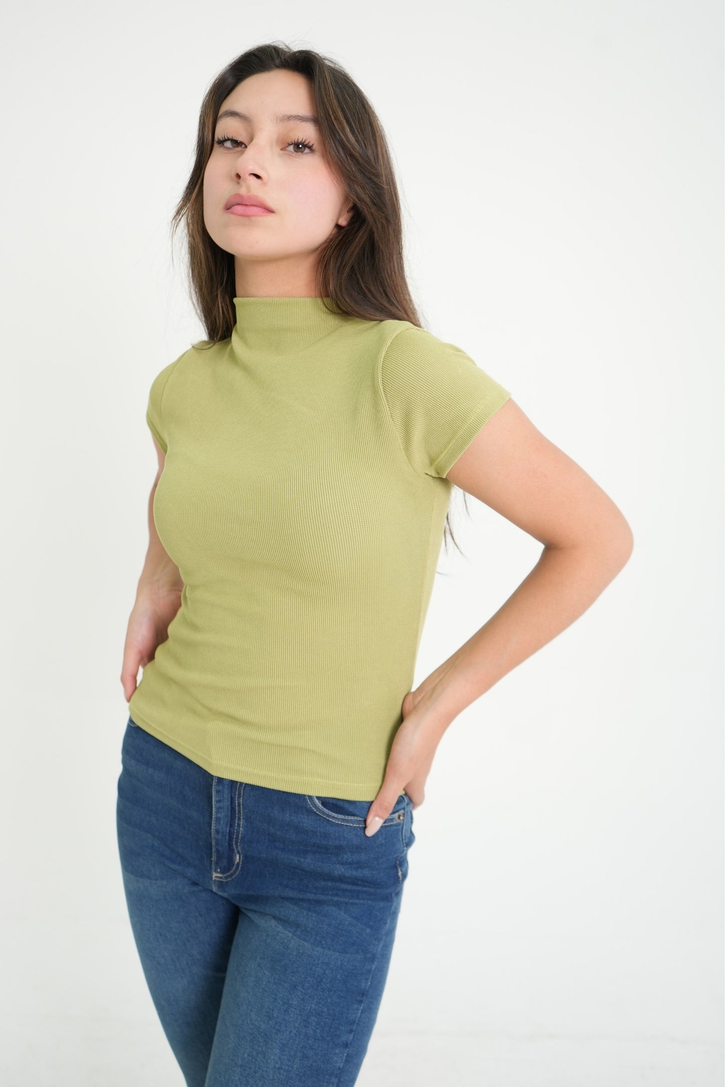 BH TOP CUELLO ALTO RIB 6585