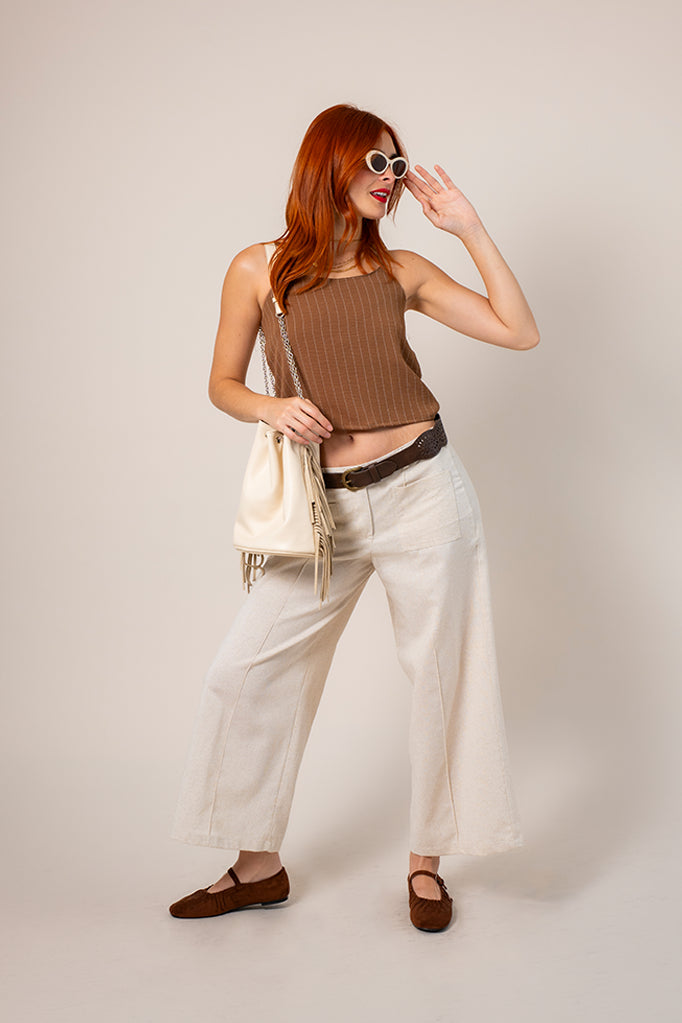 BH TOP HALTER RAYAS G-C 8218 MARRON.
