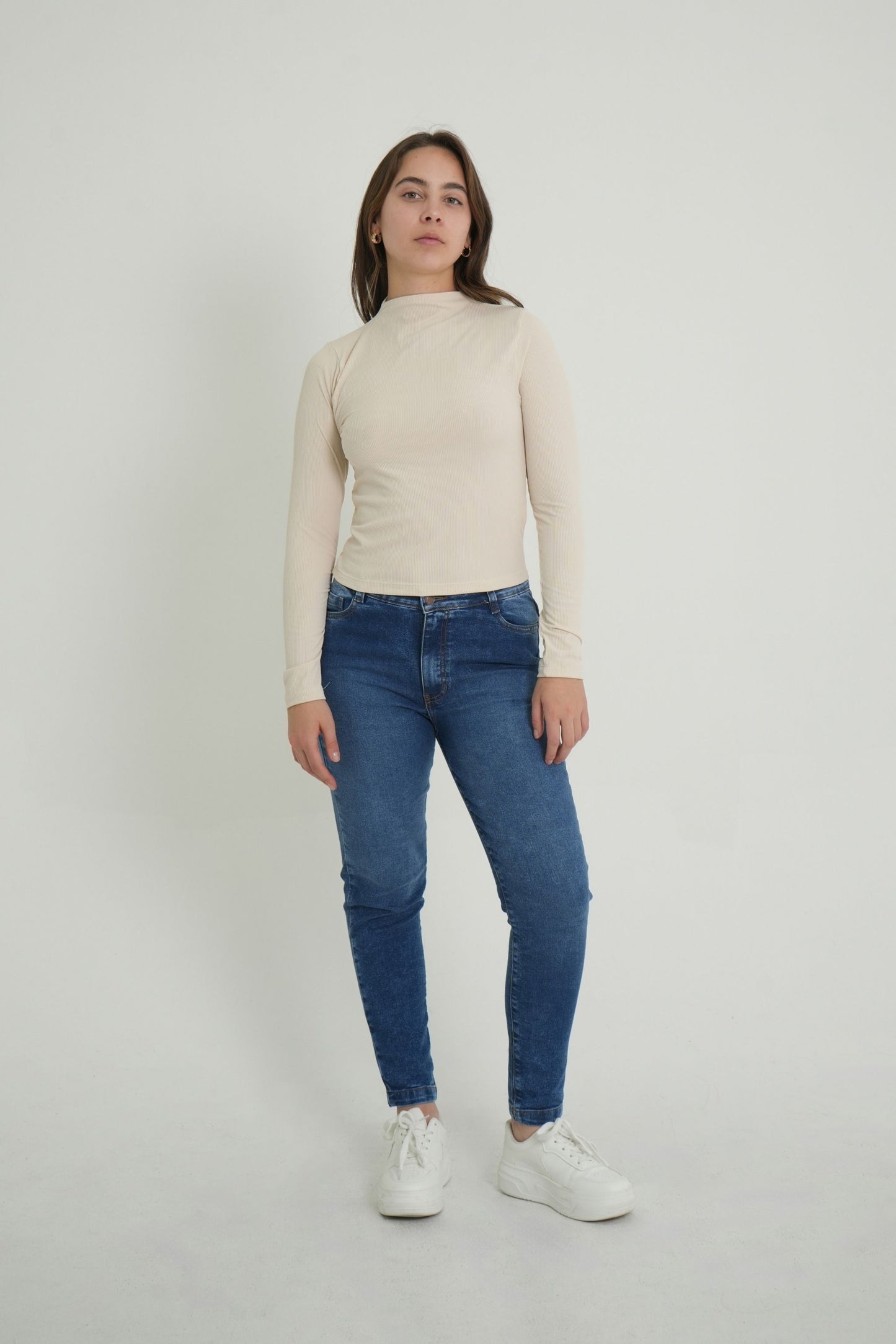 BH TOP RIB CUELLO ALTO MAGA LARGA 6697