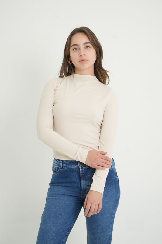 BH TOP RIB CUELLO ALTO MAGA LARGA 6697