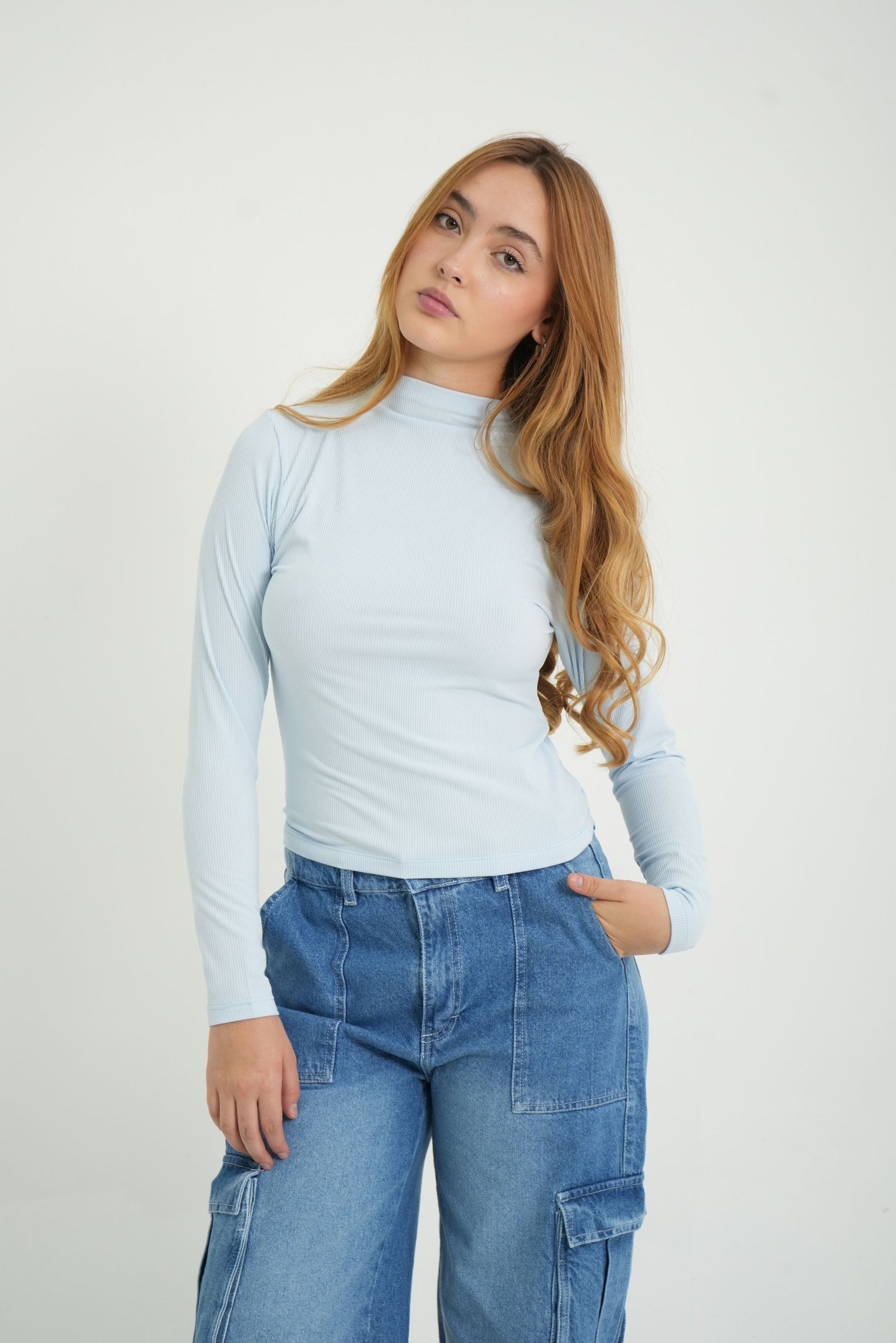 BH TOP RIB CUELLO ALTO MANGA LARGA 6697