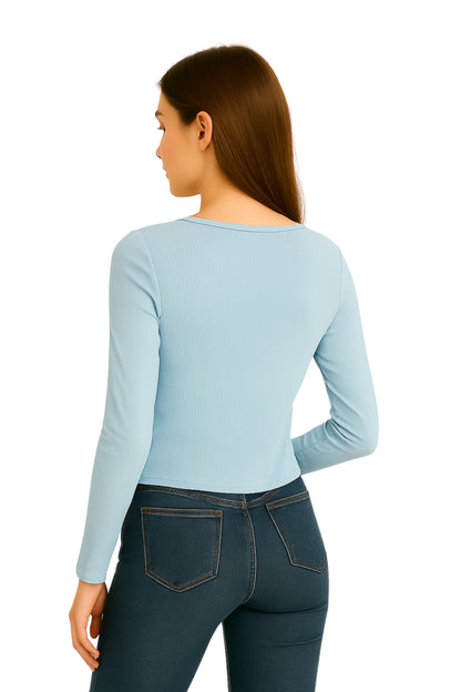 BH TOP RIB MANGA LARGA SLIM FIT 6698