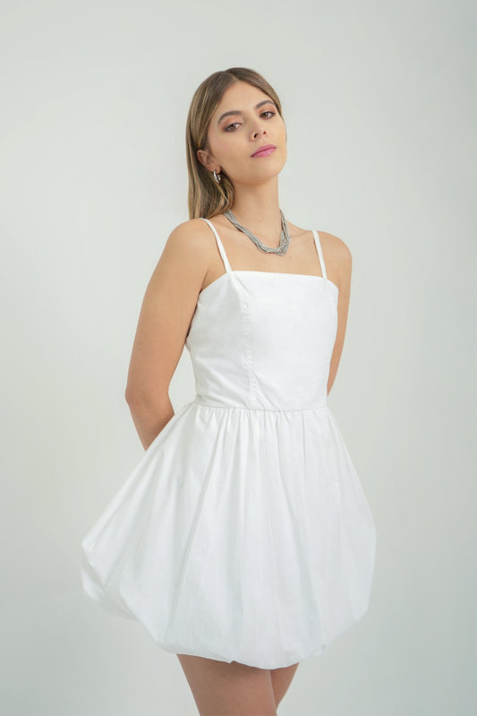 BH VESTIDO CORTO GLOBO POPELINA 6663