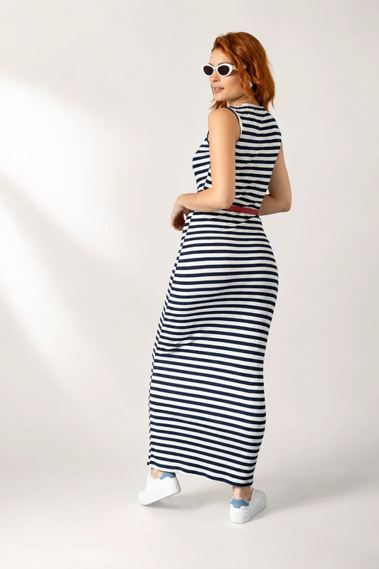 BH VESTIDO MIDI RIB RAYAS 8272