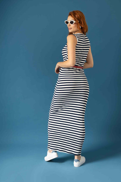 BH VESTIDO MIDI RIB RAYAS 8272