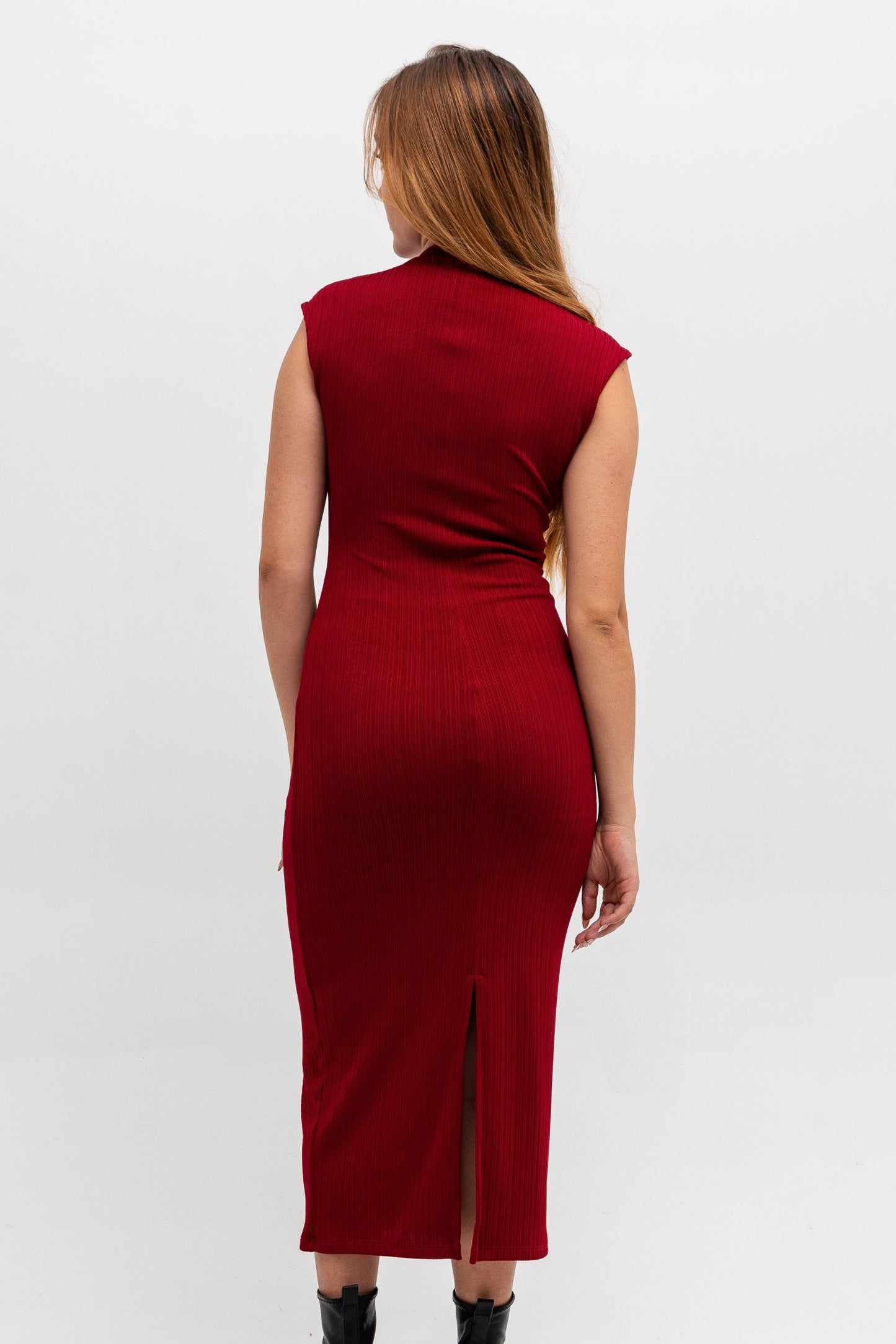 BH VESTIDO CUELLO ALTO SLIT FIT 8051