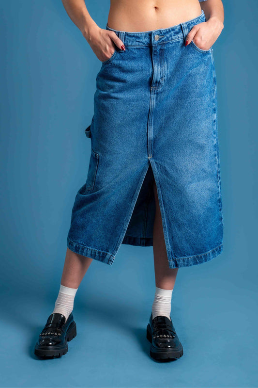 BHV FALDA DENIM MIDI 7139
