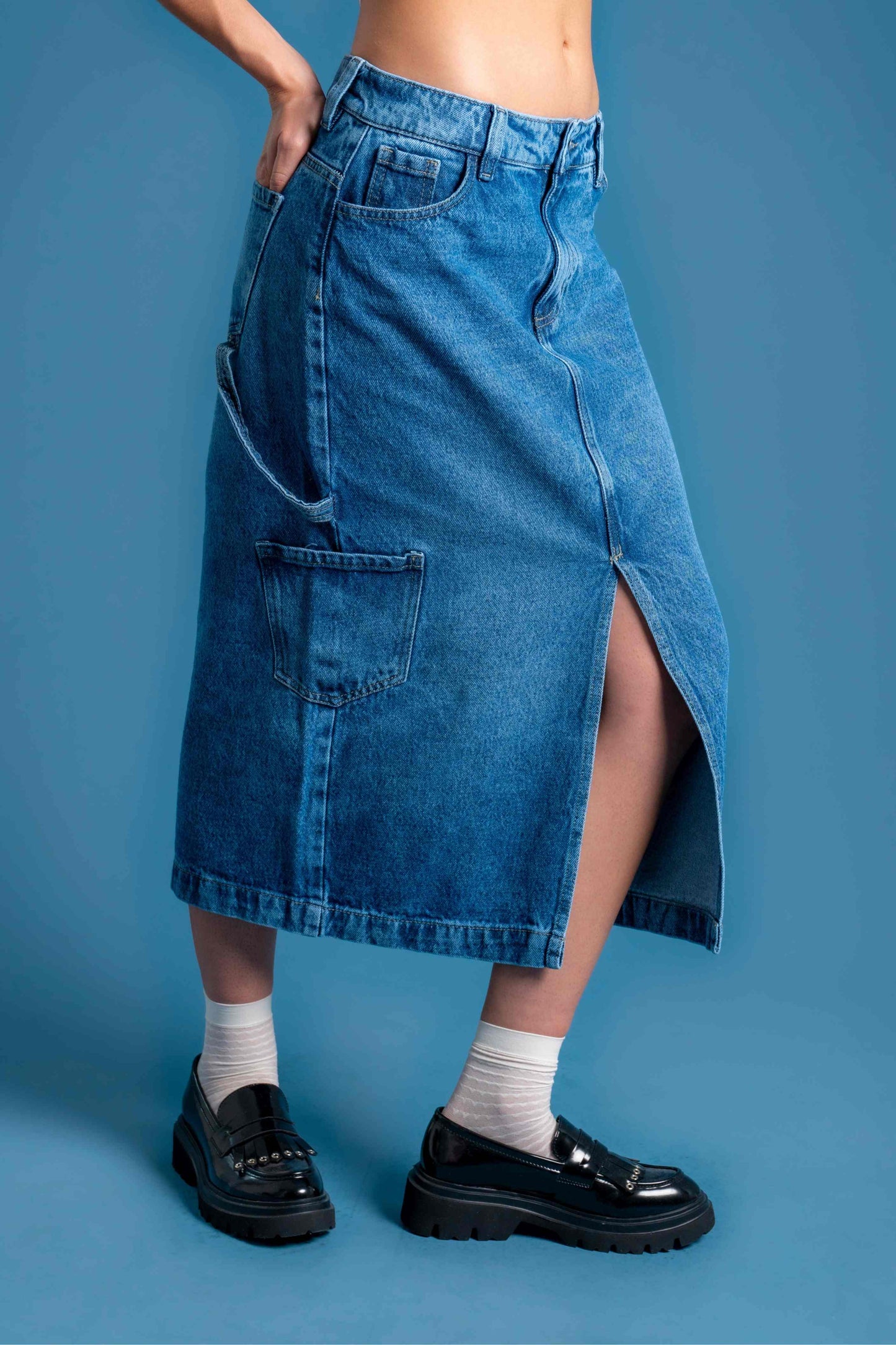 BHV FALDA DENIM MIDI 7139
