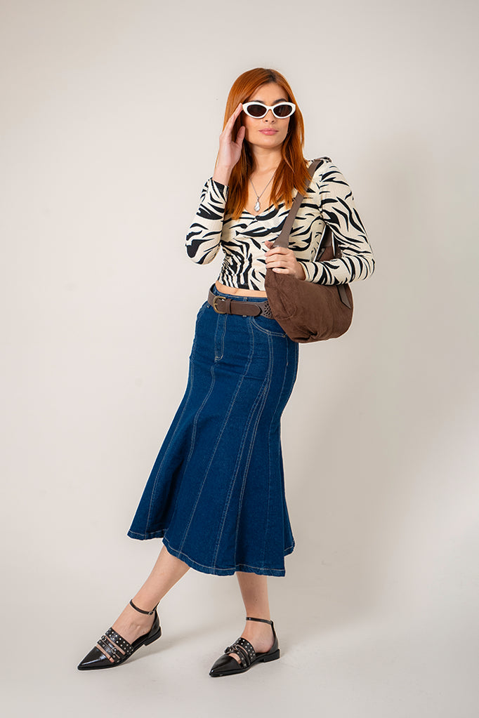 FALDA LARGA DENIM G-M 8300