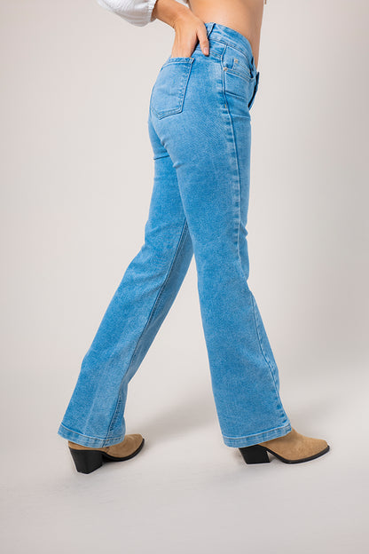 BHV JEANS FLARE MIDE RISE 8143.