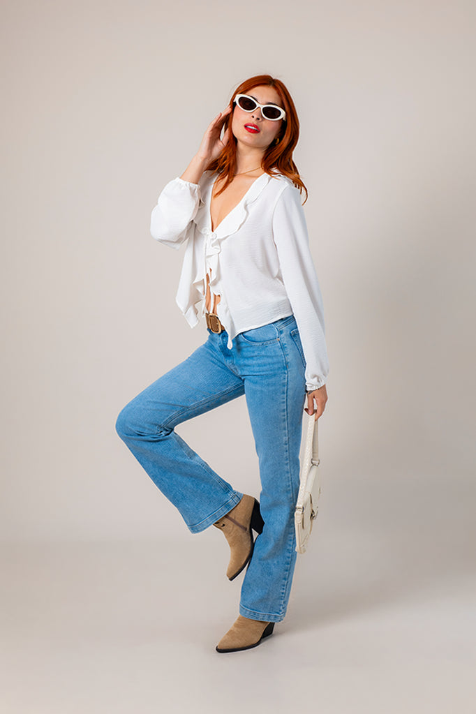 BHV JEANS FLARE MIDE RISE 8143.