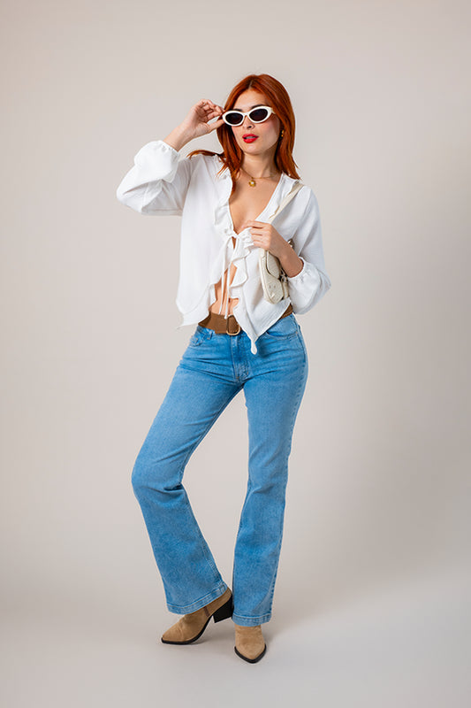 BHV JEANS FLARE MIDE RISE 8143.