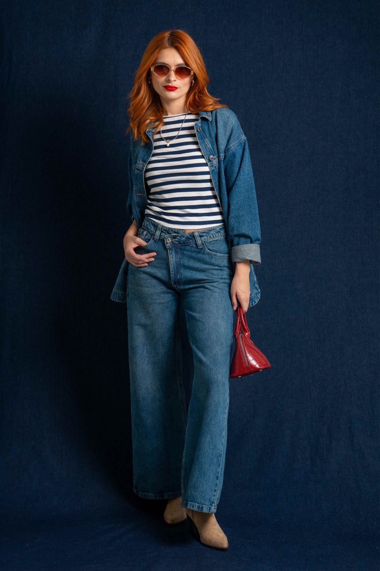BHV JEANS WIDE LEG ASIMETRICO 7633