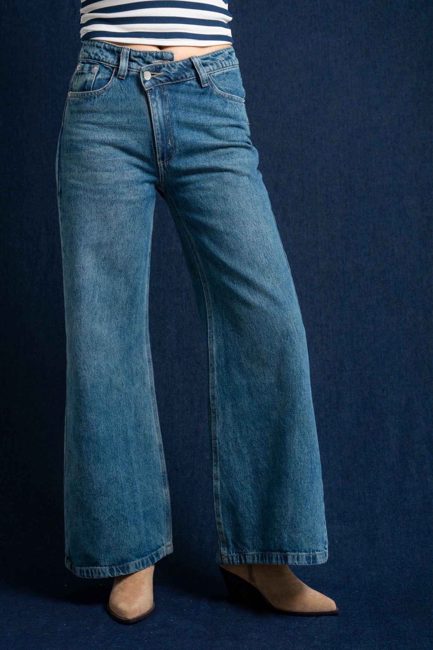 BHV JEANS WIDE LEG ASIMETRICO 7633