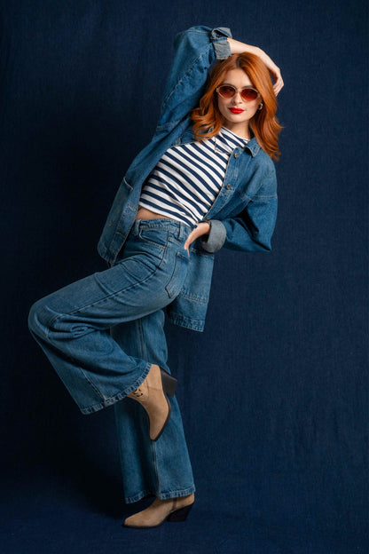 BHV JEANS WIDE LEG ASIMETRICO 7633