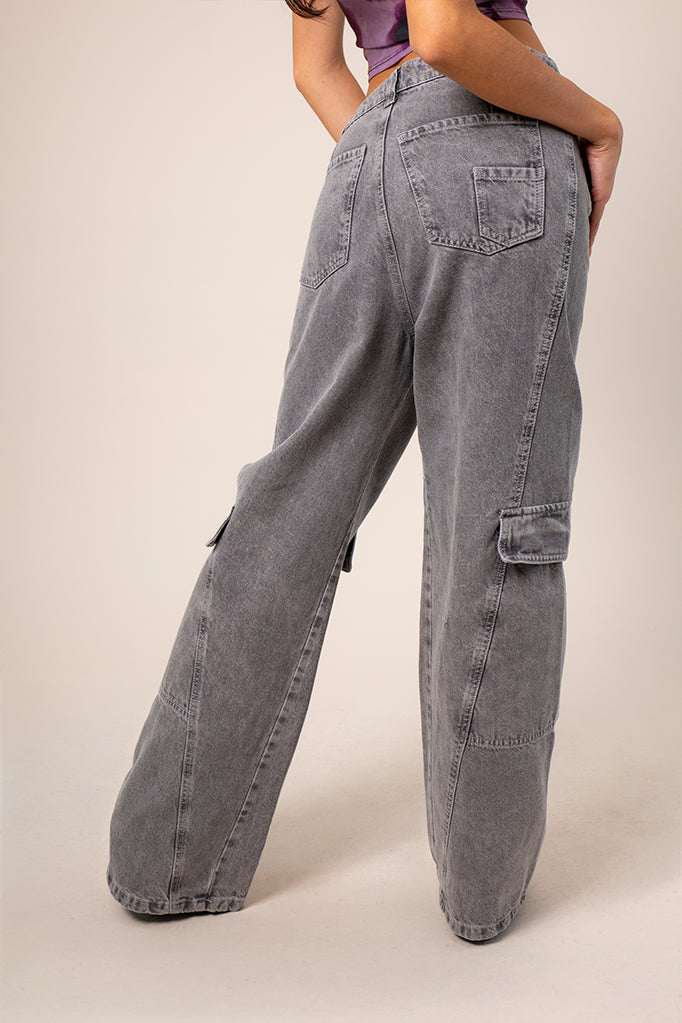JEANS WIDE LEG CARGO R-M 8481.