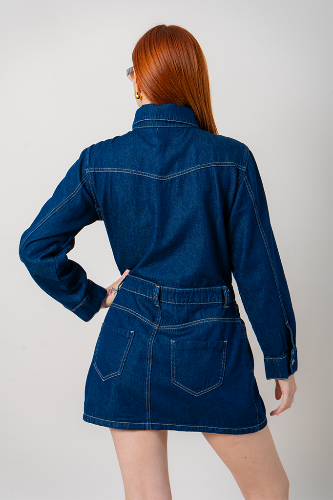 VESTIDO CORTO DENIM E-M 8311.
