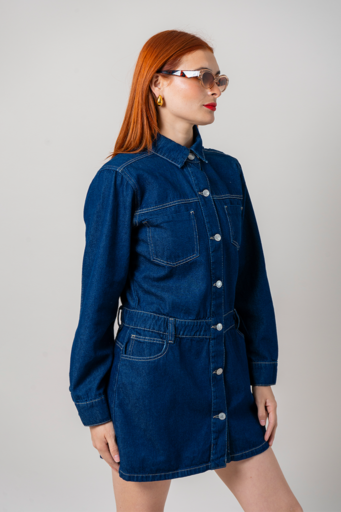 VESTIDO CORTO DENIM E-M 8311.